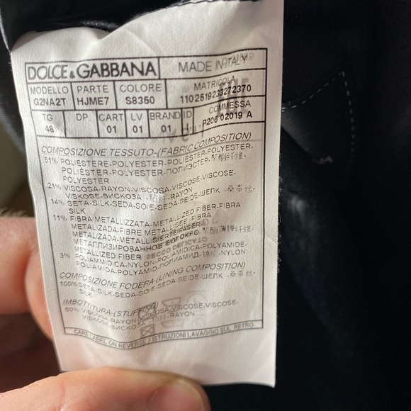 Dolce & Gabbana Black Gold Purple Baroque Silk Jacquard Jacket Blazer medium - Picture 7 of 8